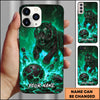 Maxcorners Flaming Tiger Bowling Strike Lava Ball Explosion Multicolor Options Personalized Name 3D Phonecase