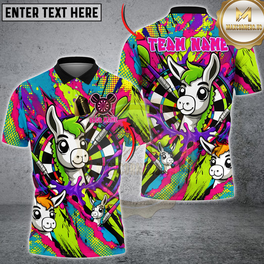Maxcorners Darts Colorful Neon Graffiti Multiple Options Personalized Name, Team Name 3D Shirt