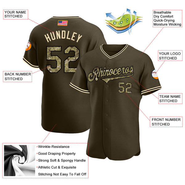 Maxcorners Custom Cream Red-Navy Premium American Flag Fashion Baseball Jersey LM0210