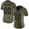 Maxcorners Custom Olive Black-Old Gold Mesh Salute To Service Football Jersey LM2605