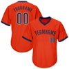 Maxcorners Custom Orange Navy-White Authentic Throwback Rib-Knit Baseball Jersey Shirt LM2605
