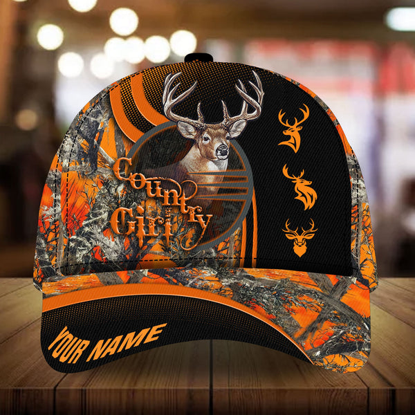 Maxcorners Country Girl Deer Hunting Classic Personalized Hats 3D Multicolored