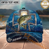 Maxcorners Fishing Texas Cross Christian Fishing Multi Options Personalized Name 3D Classic Cap (11 Fish Species)