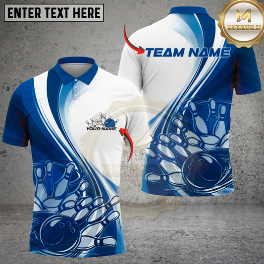 Maxcorners Bowling Shirt Ribbon Awareness Swirl Design Multicolor Options Personalized Name, Team Name 3D Shirt (4 Colors)