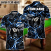 Maxcorners Billiards 8 Ball Dark Material Multicolor Options Personalized Name, Team Name 3D Polo Shirt (6 Colors)