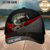 Maxcorners Fishing Neon Ocean Black Red Metal Mesh Customized Name 3D Cap