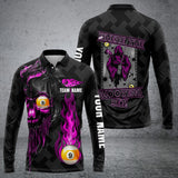 Maxcorners Personalized Name Billiards Champ Long Sleeve Polo Supreme For Ben