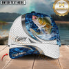 Maxcorners Fishing Water Splash Scale Pattern Personalized Classic Cap (12 Fish Species)