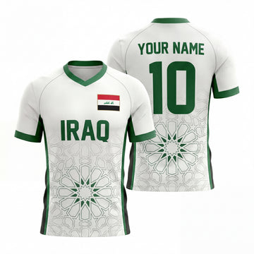 Maxcorners Personalized Iraq Soccer Fan 3D Jersey Shirt Custom Name Number Football Supporter Gift