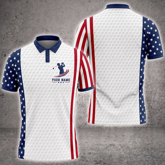 Maxcorners Cool Swing 3D Golf Personalized Name Polo