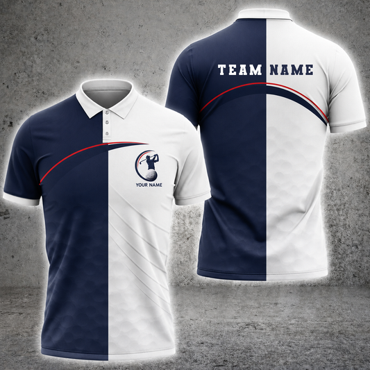 Maxcorners Heritage Swing 3D Golf Personalized Name Polo