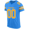 Maxcorners Custom Powder Blue Gold-White Mesh Authentic Football Jersey LM2605