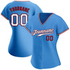 Maxcorners Custom Powder Blue White-Red Authentic Baseball Jersey LM2605