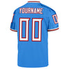 Maxcorners Custom Powder Blue White-Red Mesh Authentic Throwback Football Jersey LM2605