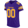 Maxcorners Custom Purple Gold-White Mesh Authentic Game Day Football Jersey LM2605