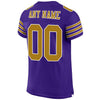 Maxcorners Custom Purple Old Gold-White Mesh Authentic Football Jersey LM2605