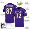 Maxcorners Custom Purple White-Old Gold Mesh Authentic Throwback Football Jersey LM2605