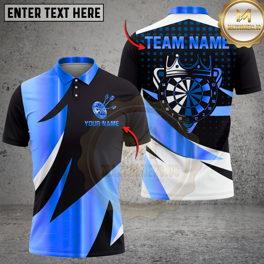 Maxcorners Darts Shirt Gold Black Dartboard Crown Luxury Style Multicolor Options Personalized Name, Team Name 3D Shirt (4 Colors)
