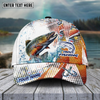 Maxcorners Fishing Skinfish Water Sport Pattern Personalized Name 3D Cap (11 Breeds)