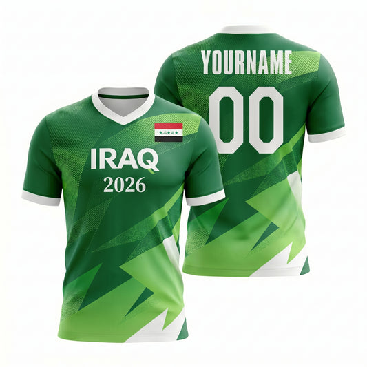 Maxcorners Custom Iraq Soccer Supporter Shirt Personalized Football Fan Jersey Tee
