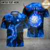 Maxcorners Volleyball Flame Energy Player Action Multicolor Options Personalized 3D V-neck T-Shirt
