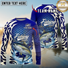 Maxcorners Fishing Scale Pattern Tribal Style Personalized Name, Team Name Long Sleeve Shirt (9 Breeds)