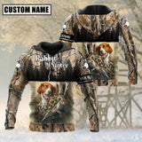 Maxcorners Custom Name Rabbit Hunting Shirt 3D All Over Printed Clothes