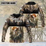 Maxcorners Custom Name Rabbit Hunting Shirt 3D All Over Printed Clothes