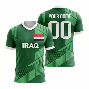 Maxcorners Iraq Soccer Fan All Over Print Jersey Personalized 3D Football T Shirt