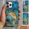 Maxcorners Fishing Vibrant Aqua Coral Reef Customized Name 3D Cap