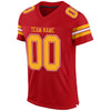 Maxcorners Custom Red Gold-White Mesh Authentic Football Jersey LM2605