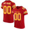 Maxcorners Custom Red Gold-White Mesh Authentic Football Jersey LM2605
