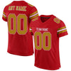 Maxcorners Custom Red Old Gold-White Mesh Authentic Football Jersey LM2605