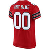 Maxcorners Custom Red White-Black Mesh Authentic Classic Football Jersey LM2605