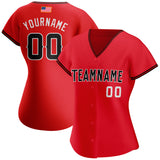 Maxcorners Custom Red White-Gold Premium American Flag Fashion Baseball Jersey LM0210