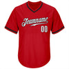 Maxcorners Custom Red White-Black Authentic Throwback Rib-Knit Baseball Jersey Shirt LM2605