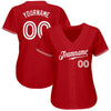 Maxcorners Custom Red White Classic Authentic Baseball Jersey LM2605