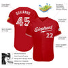 Maxcorners Custom Red White Classic Authentic Baseball Jersey LM2605