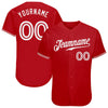 Maxcorners Custom Red White Classic Authentic Baseball Jersey LM2605