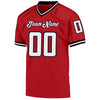 Maxcorners Custom Red White-Black Mesh Authentic Throwback Football Jersey LM2605