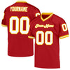 Maxcorners Custom Red White-Gold Mesh Authentic Throwback Football Jersey LM2605