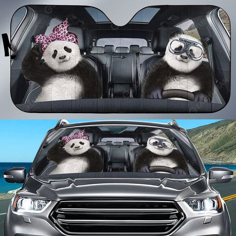 Maxcorners Panda Bears All Over Printed Car Sunshade Covers