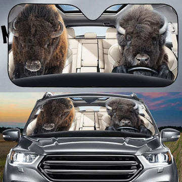 Maxcorners Bison Car All Over Printed 3D Sun Shade