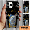 Maxcorners Fishing Heartbeat Angler Silhouette Design Personalized Name Phone Case (10 Fish Species)