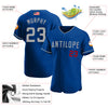 Maxcorners Custom Royal Gold-White Premium American Flag Fashion Baseball Jersey LM0210