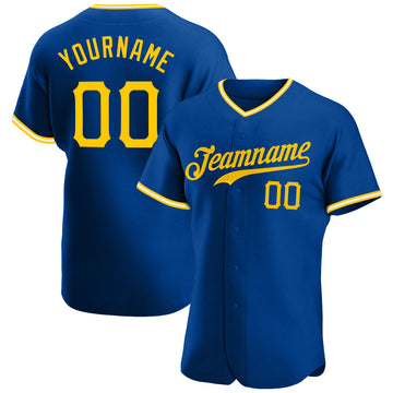 Maxcorners Custom Royal Gold-White Authentic Baseball Jersey LM2605