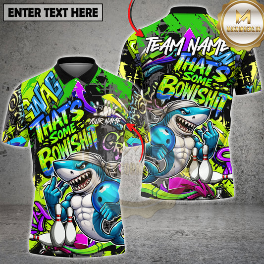 Maxcorners Bowling Graffiti Shark Street Style Aggressive Neon Multioptions Personalized Name, Team Name 3D Shirt