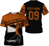 Maxcorners Volleyball Orange Personalized Name Shirt