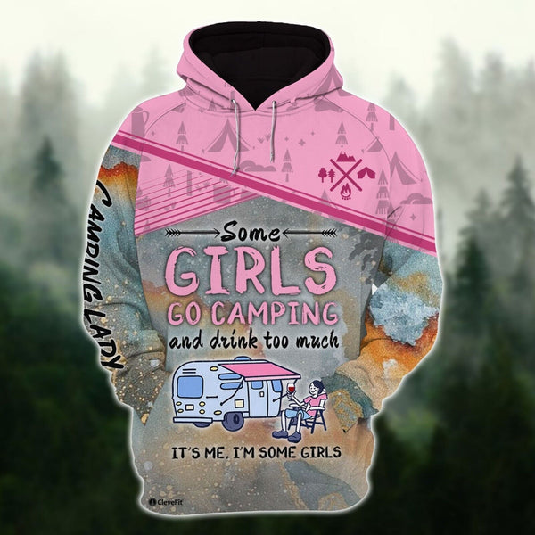 Maxcorners Camping Girl Shirt 3D Multicolor Full Printed