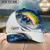 Maxcorners Fishing Water Splash Scale Pattern Personalized Classic Cap (12 Fish Species)